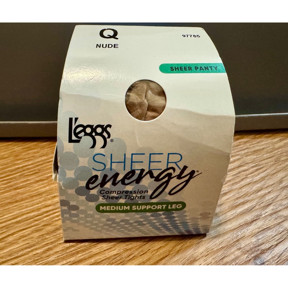 New L'eggs Sheer Energy Tights Women Q XL Nude Medium Support Compression